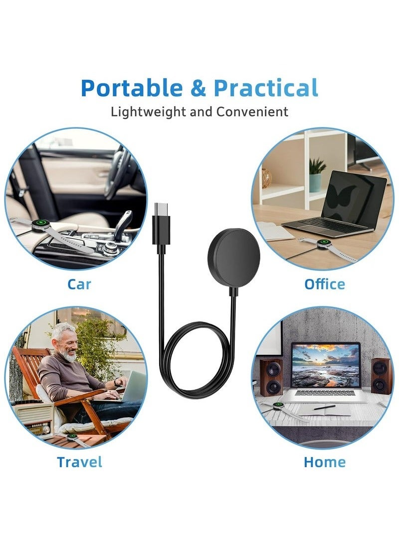 HablTech 100cm Magnetic Charger for Samsung Galaxy Watch 8/Watch 8 Classic/Ultra,Watch 7/Watch 7 Classic,Watch 6/Watch 6 Classic,Watch 5/Watch 5 Pro,Watch 4/Watch 4 Classic,Watch 3/Active 1/Active 2,Type C Charging Cable Stand Dock Accessories - Image 5