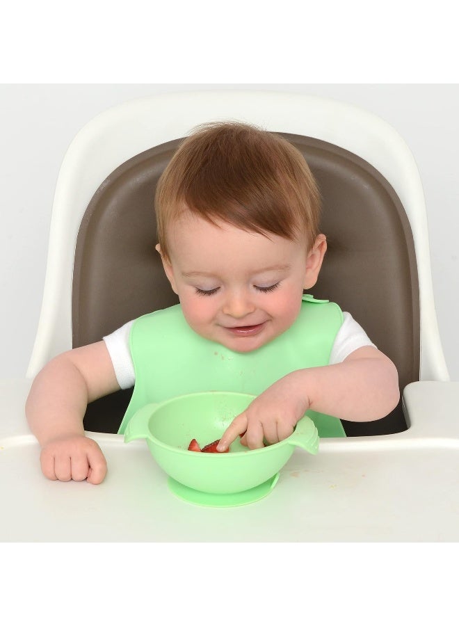 PrimaStella Unbreakable Silicone Non-Slip Bowl and Chew Spoon Set for Babies and Toddlers (Green) - Image 5