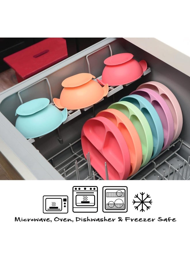 PrimaStella Unbreakable Silicone Non-Slip Bowl and Chew Spoon Set for Babies and Toddlers (Green) - Image 4