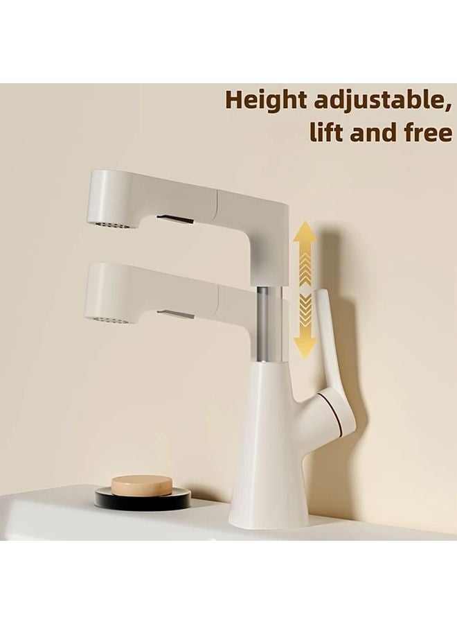 Modern Single Hole Kitchen Faucet With Pull Down Sprayer 360 Swivel Spout Silvery - Image 5