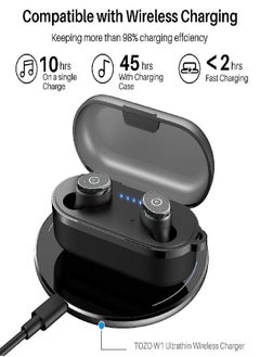 TOZO TOZO T10 Bluetooth 5.3 Wireless Earbuds with Wireless Charging Case IPX8 Waterproof Stereo Headphones in Ear Built in Mic Headset Premium Sound with Deep Bass for Sport Black (2022 Upgraded)  - Image 2
