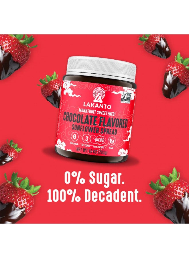 LAKANTO Lakanto Sugar Free Chocolate Sunflower Spread - Monk Fruit Sweetener, Keto Diet Friendly, Vegan, Dutch Cocoa, Chocolate Spread Use for Breakfast, Desserts, Snacks, and More (10 oz) 
