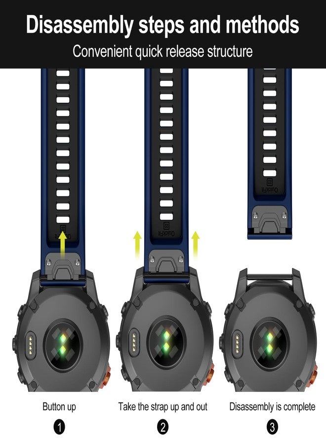 MYSNBKN 22mm Quick Fit Bracelet for Fenix 8 47mm/Fenix 7 Pro/Fenix 7/Fenix 6 Pro/Fenix 6/Fenix 5/Fenix E/EPIX 2, Soft Silicone Replacement Strap for Forerunner 935/945/955/745/Approach S60/S62 - Image 2