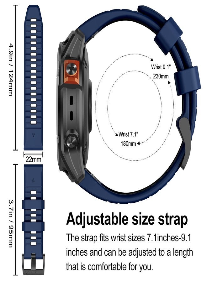 MYSNBKN 22mm Quick Fit Bracelet for Fenix 8 47mm/Fenix 7 Pro/Fenix 7/Fenix 6 Pro/Fenix 6/Fenix 5/Fenix E/EPIX 2, Soft Silicone Replacement Strap for Forerunner 935/945/955/745/Approach S60/S62 - Image 5