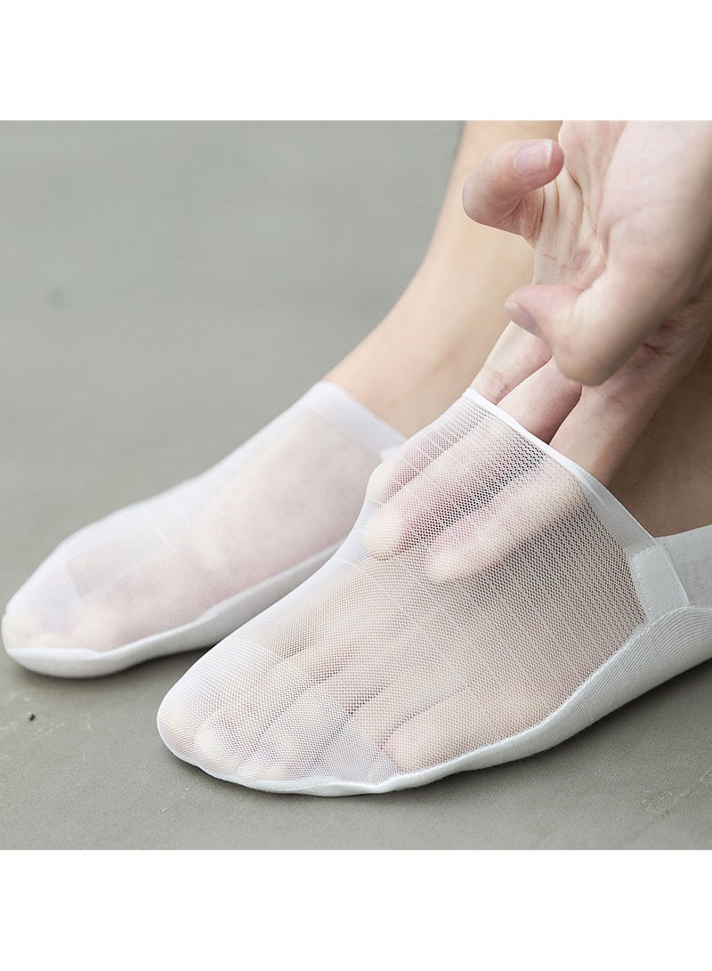 Men's Ice Silk Boat Socks Summer Silicone Non falling Heel Invisible Short Socks Low cut and Traceless Men's Socks Breathable and Thin 5 Pairs  - Image 4