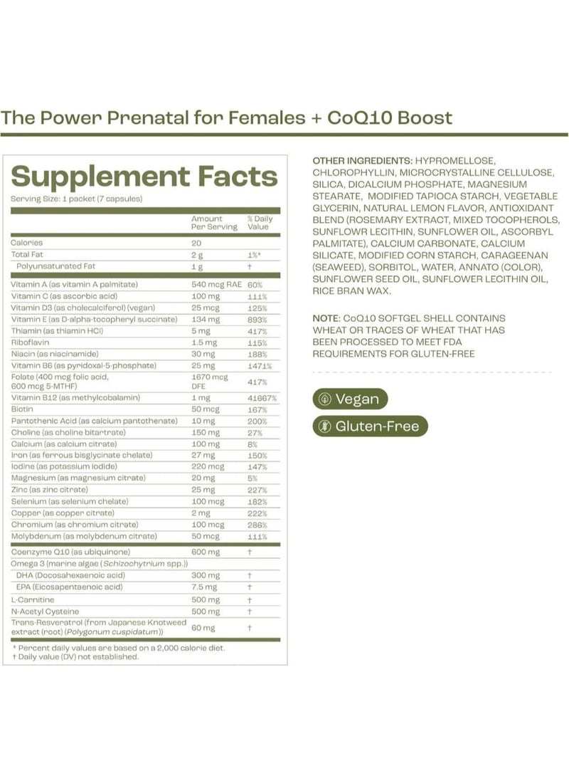 Ovasave Power Prenatal 240 capsules for female Fertility Support with CoQ10 600mg, NAC, Zinc, L-Carnitine, Folate, Selenium & DHA - Fertility Doctor-Developed, 8 Capsules Daily Sachet, 30-Day Supply - Image 5
