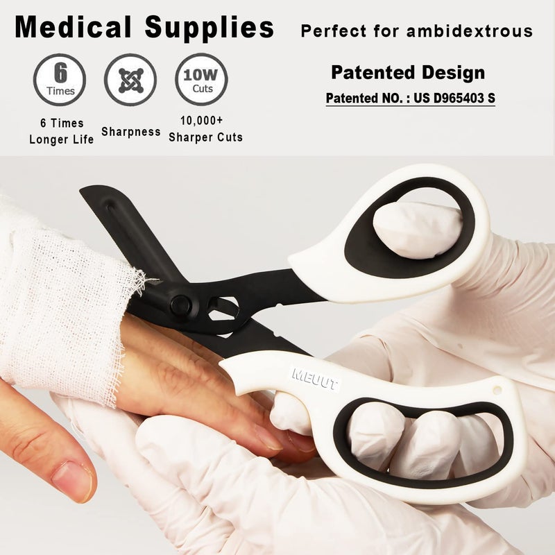 MEUUT 2 Pack Medical Scissors Trauma Shears -8 inch Patented Bandage Scissor Heavy Duty Surgical Grade EMT Scissors for EMT Workers Doctors Nurses - Image 3