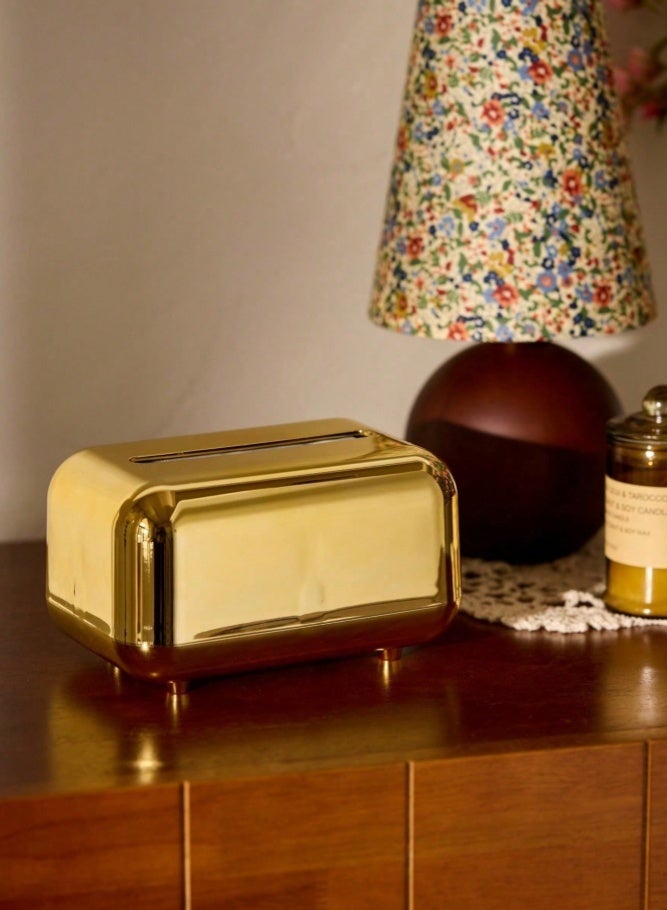 MAIDI Luxury Golden Tissue Boxes Storage Napkin Holder Paper Case Organizer Ornament Craft Desktop Tissue Holder Kitchen Tissue Box - Image 2