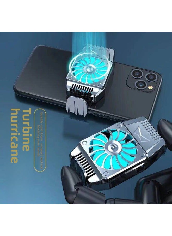 Generic Mobile Phone Radiator Cooling Artifact Cooling Fan Silent Chicken King Radiator Game Essential Air Cooling Clip-Color:❤Powerful Heat Dissipation [plug-in Model] Silver❤  - Image 3