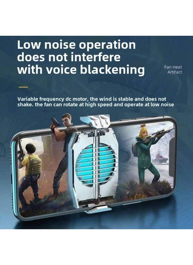 Generic Mobile Phone Radiator Cooling Artifact Cooling Fan Silent Chicken King Radiator Game Essential Air Cooling Clip-Color:❤Powerful Heat Dissipation [plug-in Model] Silver❤  - Image 4