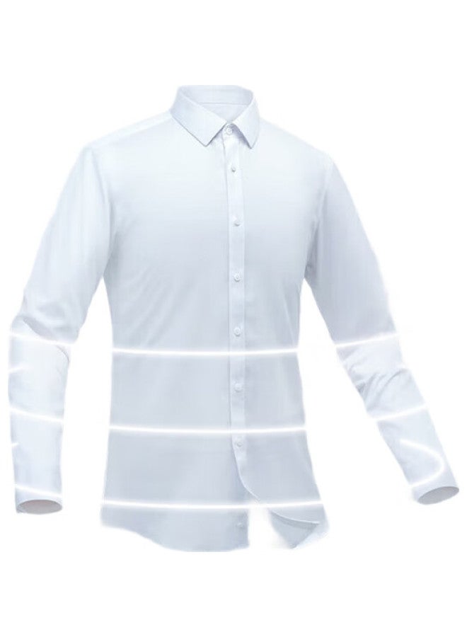 Patova Men's Long Sleeve Solid Color Business Professional Formal White Shirt Workwear Men's Dress Shirt Men Cs108 Navy Blue 5XL - Image 3