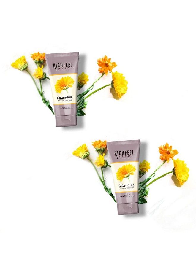 Richfeel Anti Acne Calendula Face Wash; Power Of Soothing Calendula Extracts; For Skin Prone To Acne & Blemishes; Physician Formulated; Helps Calm & Replenish Skin; 100 G (Pack Of 2) - Image 1