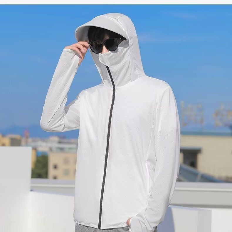 Ice Silk Sun-Protective Clothing Men'S Summer Thin Breathable Outdoor Jacket Coat American Style High Street Hooded Sun-Protective Clothing Jacket - Image 4