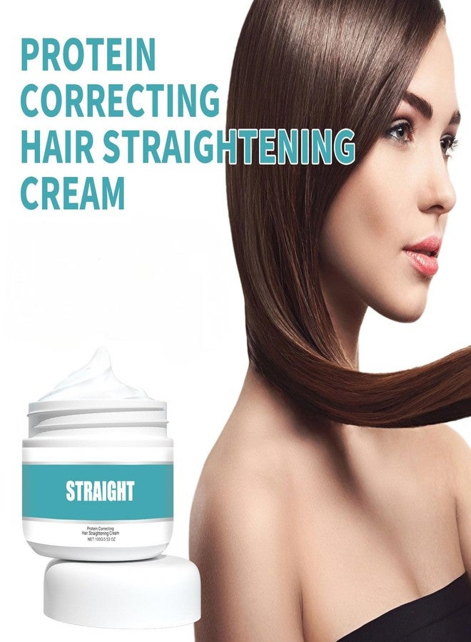 Grospe Protein Hair Straightening Cream, Protein Correcting Hair Straightening Cream for Curly Hair for Smooths Frizz, Hydrating Hair Mask for All Hair Types 3.53 OZ - Image 2