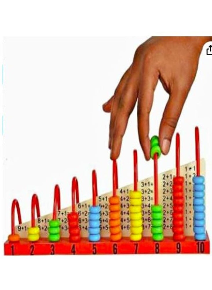 Wooden Abacus kit for Kids, Abacus Shelf for Calculation (Counting, Addition and Subtraction), Toy Gift for Toddlers Boys and Girls | Multi Colour Beads