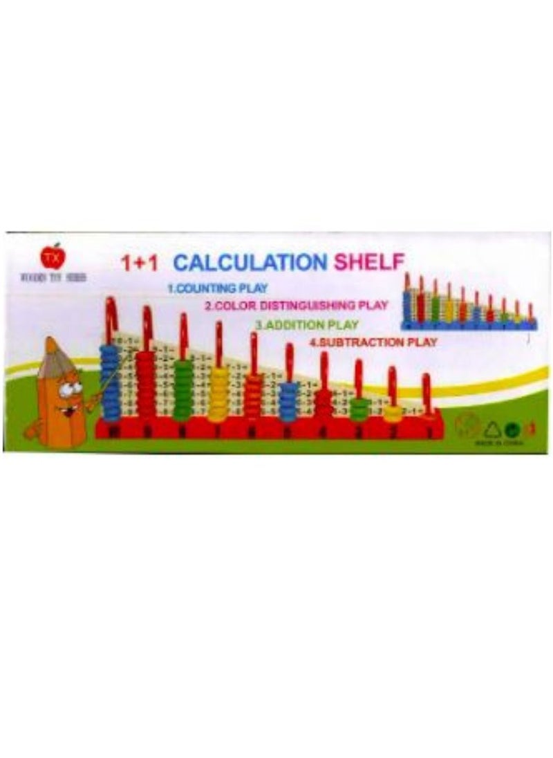 Wooden Abacus kit for Kids, Abacus Shelf for Calculation (Counting, Addition and Subtraction), Toy Gift for Toddlers Boys and Girls | Multi Colour Beads