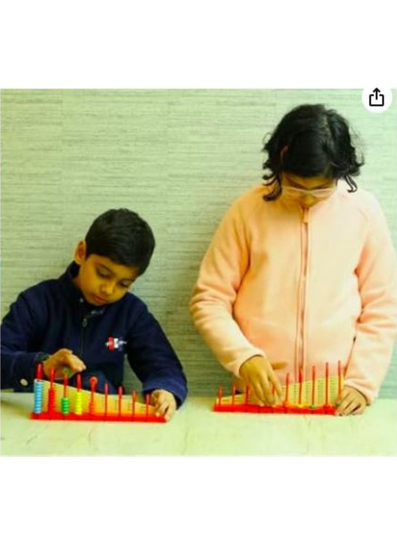 Wooden Abacus kit for Kids, Abacus Shelf for Calculation (Counting, Addition and Subtraction), Toy Gift for Toddlers Boys and Girls | Multi Colour Beads