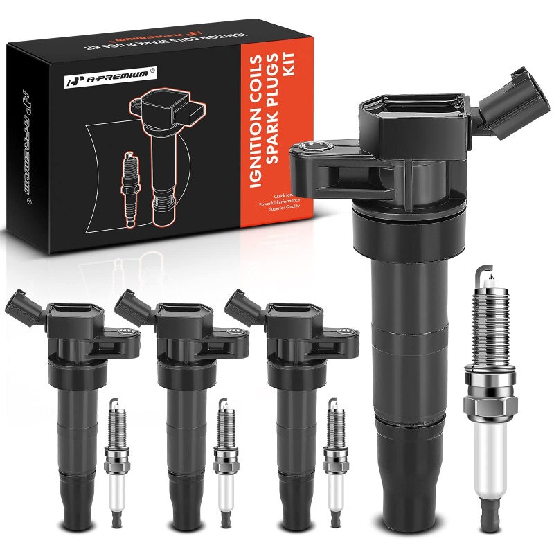 APremium Set of 4 Ignition Coil Pack and Iridium Spark Plugs Compatible with Hyundai Sonata 20122014 Santa Fe Sport 20132015 Kia Optima 20112015 Sportage 20112016 20L