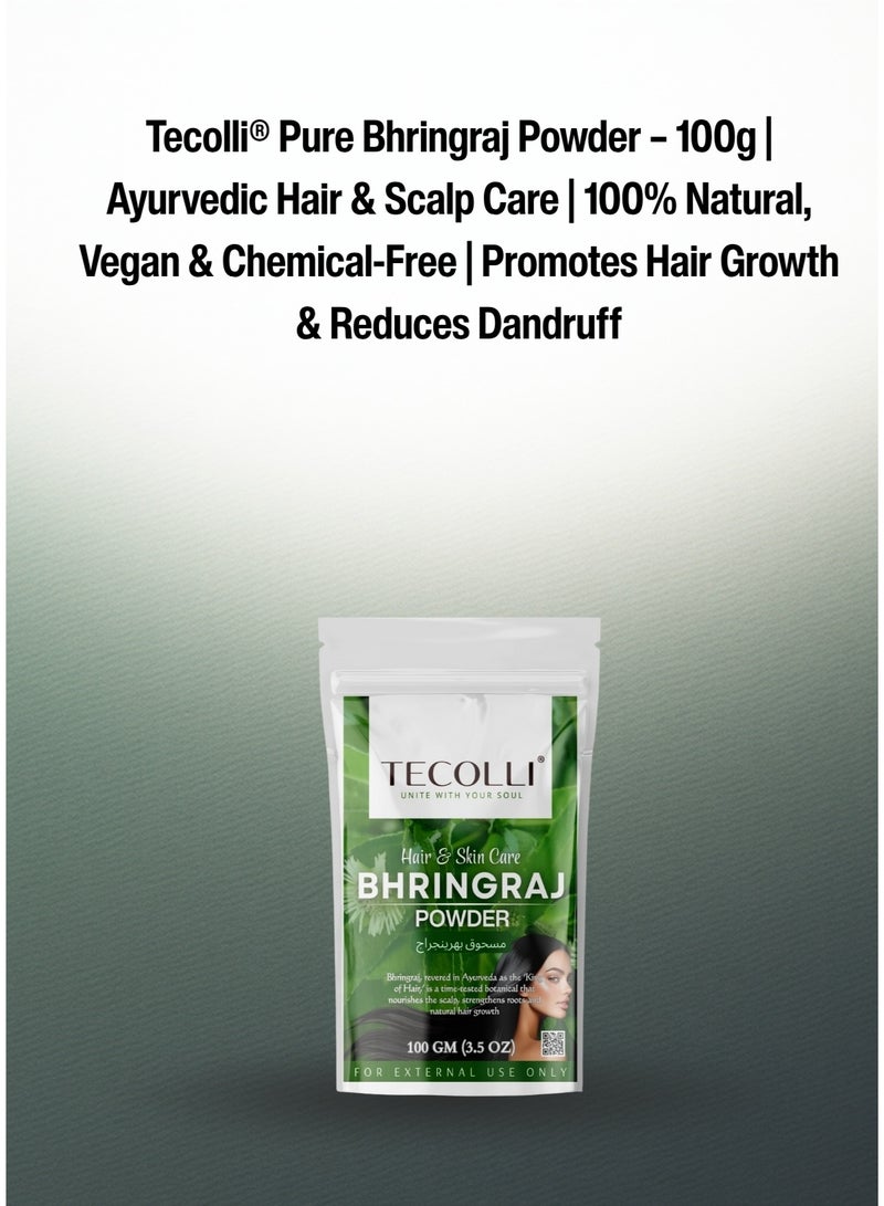 TECOLLI Pure Bhringraj Powder | For Hair Care | Promotes Healthy Scalp | Hair Growth | Premium Quality | Chemical free | Non Gmo -100g - Image 2