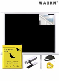 WAOKN Blackout Curtain, 5 Pcs Set Blackout Shade with Velcro Strips, Portable Blackout Window Cover for Bedroom, Travel, Baby Nursery,TV Room,Cars 145cm x 200cm  - Image 1