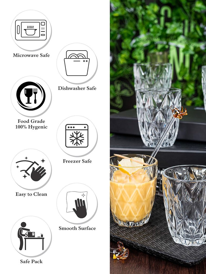 Goodhomes Glass Water Juice Glasses Set of 6Pcs Clear 260Ml - Image 5