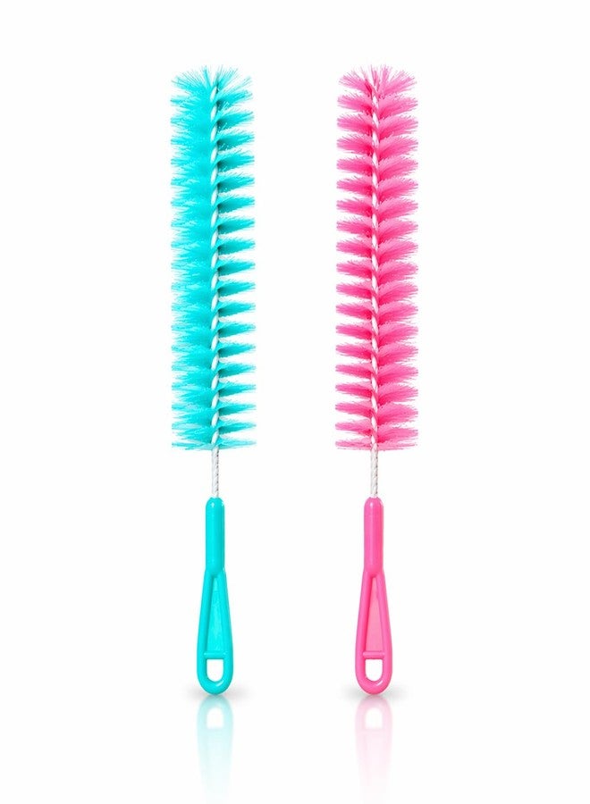 MIKANIX Multi-Purpose Flexible Bottle Cleaning Brush with Long Handle | Durable Soft Nylon Bristles for Deep Cleaning of Kitchen Water Bottles, Jars, Baby Feeding Bottles Pack of 2 - Image 1