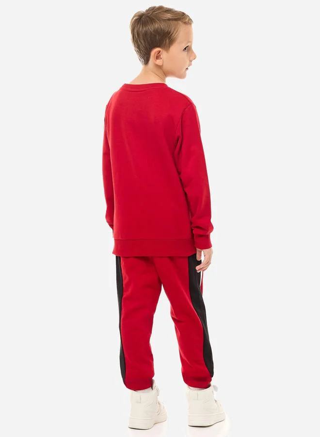 victor and jane Slogan Print Round Neck Sweatshirt & Joggers Set by Styli