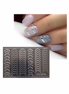 Excefore Nail Art Stickers, Decals Metal Line Nail Supply Rose Gold 3D Self-Adhesive Nail Decals Metal Curve Stripe Lines Design DIY Letter Nail Sticker Adhesive Decoration Foil Accessory 6 Sheet  - Image 3