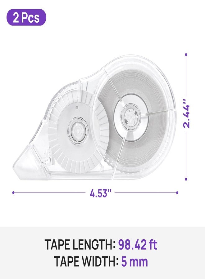 JEFURE 2 Pcs Correction Tape, 98.43 Ft White Wrong Out Tear-Resistant Bulk, Instant Corrections Easy To Use Applicator for School, Office, Note Taking, Journal (Tape Width 0.2 in，Clear) - Image 2