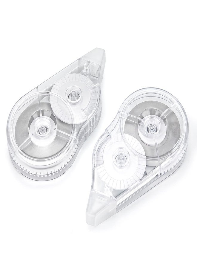 JEFURE 2 Pcs Correction Tape, 98.43 Ft White Wrong Out Tear-Resistant Bulk, Instant Corrections Easy To Use Applicator for School, Office, Note Taking, Journal (Tape Width 0.2 in，Clear) - Image 1