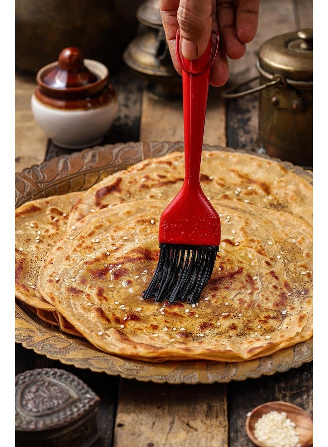 Clazkit Silicone Basting Brush, Stainless Steel Basting Brush with Silicone Bristles for BBQ/Grilling/Pastry/Turkey Baster, BPA Free- Red - Image 1