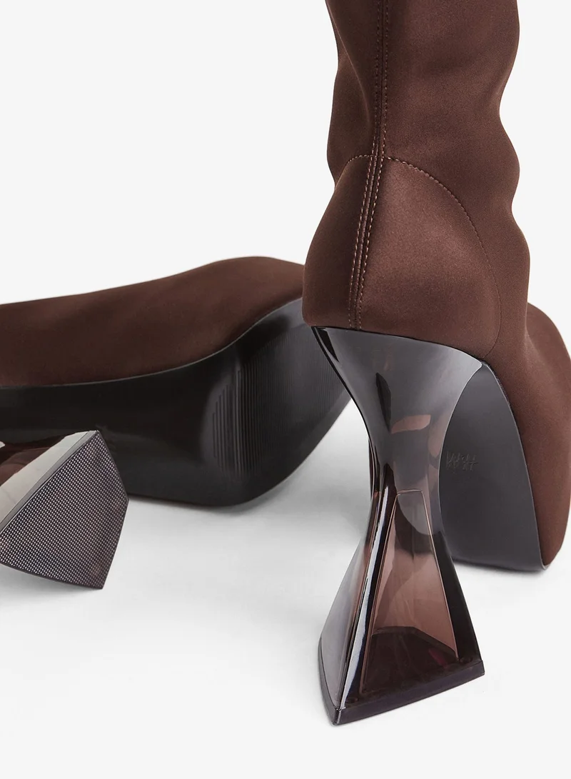 H&M Satin platform boots