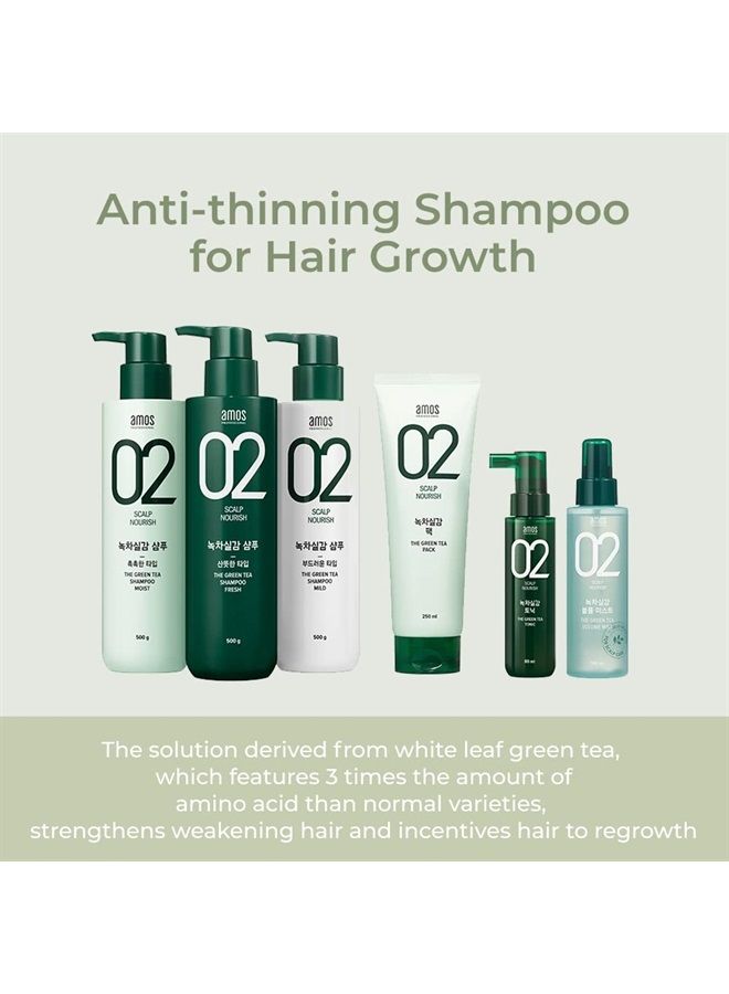 amos PROFESSIONAL قناع الشاي الأخضر المرطب للشعر 8.45 أونصة (250 مل) | قناع مغذي ومرطب للشعر لنمو الشعر | بلسم عميق | قناع كوري لنمو الشعر - Image 2