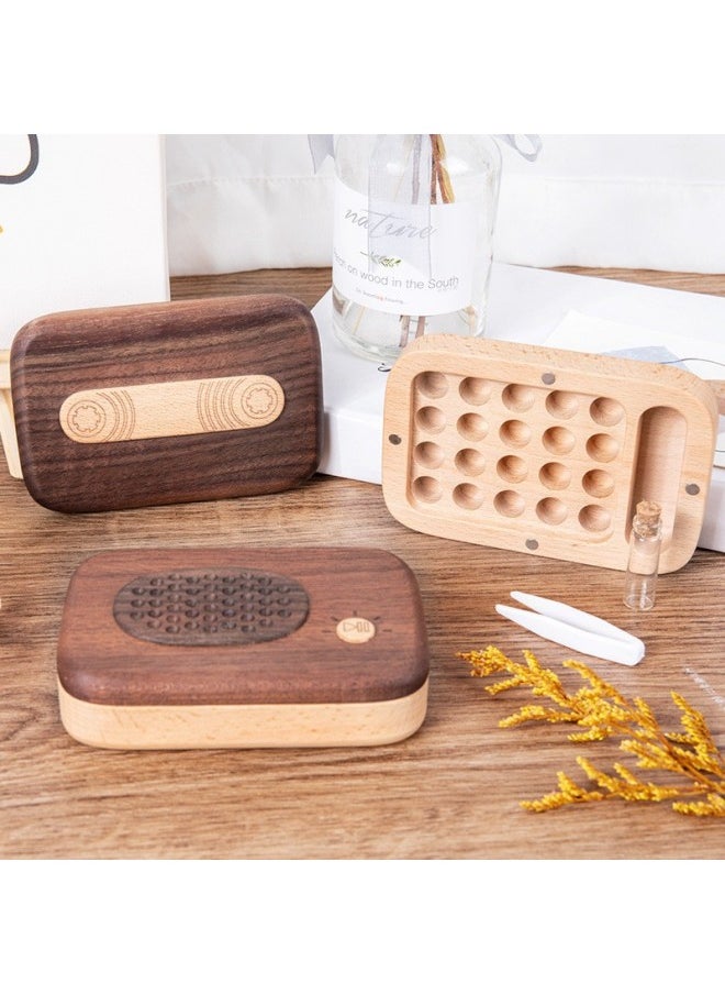 Generic Baby's Beech Cartridge Box Storage Teeth Creative Modeling Commemorative Storage Box Wooden Ornaments Play Home Toys-Specifications:Wz-b Zodiac Tooth Box (horse)  - Image 4
