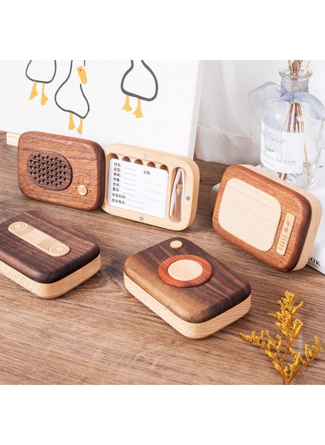 Generic Baby's Beech Cartridge Box Storage Teeth Creative Modeling Commemorative Storage Box Wooden Ornaments Play Home Toys-Specifications:Wz-b Zodiac Tooth Box (horse)  - Image 2