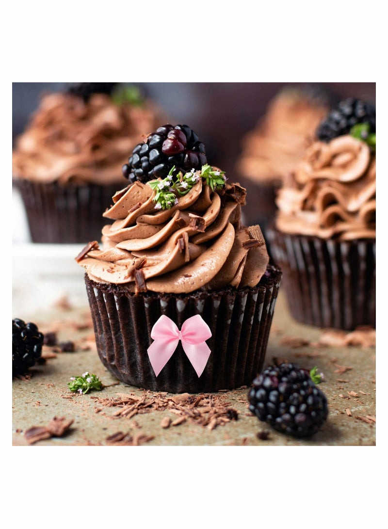 KASTWAVE 100 قطعة من شرائط الساتان الصغيرة لتزيين الحرف اليدوية وحفلات استقبال المولود وإكسسوارات الشعر والزجاجات وسجلات القصاصات والكعك الصغير وحفلات الزفاف وتغليف الهدايا، مقاس 1.5 بوصة - Image 3