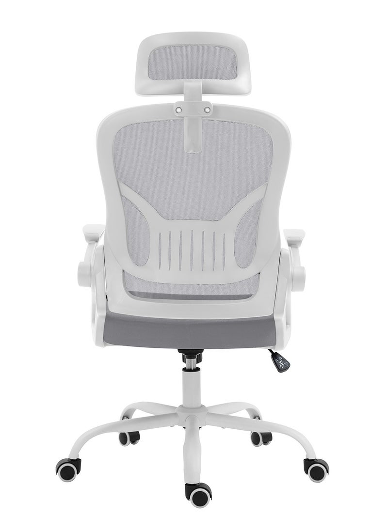 AnneFish - Ergonomic Mesh Office Chair Adjustable Lumbar Comfortable High Back Executive Swivel Computer Office Chair with Flip-up Armrests Comfortable Headrest - Image 1