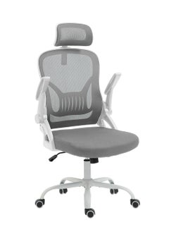 AnneFish Ergonomic Mesh Office Chair Adjustable Lumbar Comfortable High Back Executive Swivel Computer Office Chair with Flip-up Armrests Comfortable Headrest  - Image 5