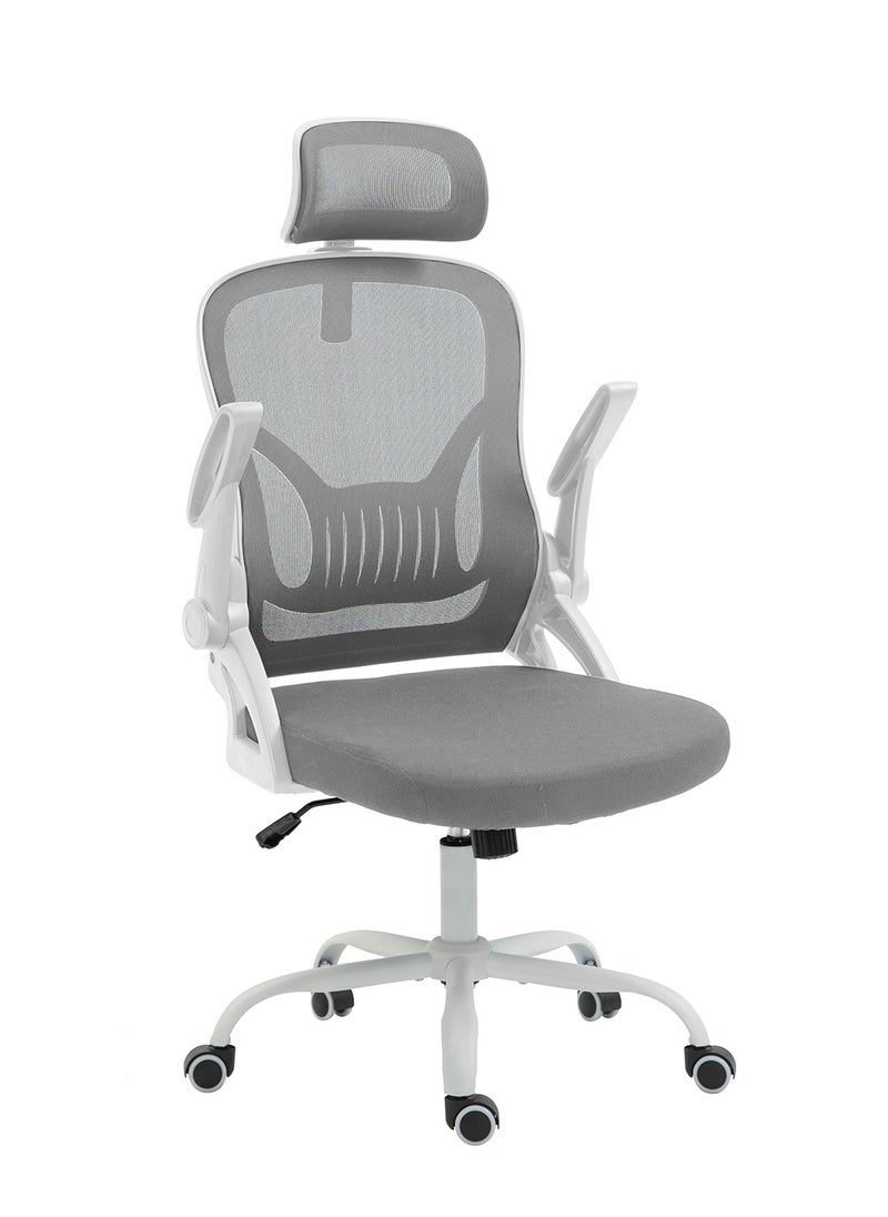 AnneFish - Ergonomic Mesh Office Chair Adjustable Lumbar Comfortable High Back Executive Swivel Computer Office Chair with Flip-up Armrests Comfortable Headrest - Image 1