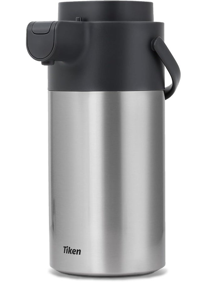 Tiken Airpot Coffee Dispenser with Pump - Coffee Carafes for Keeping Hot - Beverage Dispenser - 135oz/4L Thermal Coffee Carafe for Hot Liquids - Stainless Steel Insulated Coffee Thermos Carafe  - Image 1
