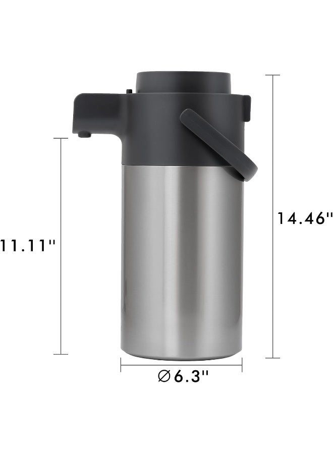 Tiken Airpot Coffee Dispenser with Pump - Coffee Carafes for Keeping Hot - Beverage Dispenser - 135oz/4L Thermal Coffee Carafe for Hot Liquids - Stainless Steel Insulated Coffee Thermos Carafe  - Image 2