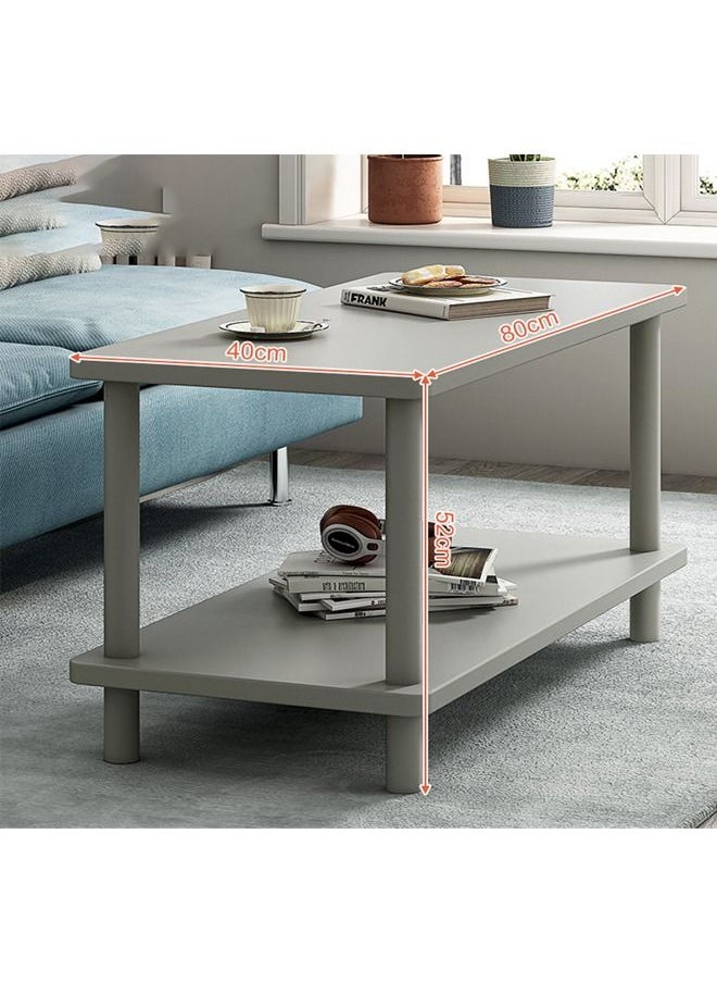 NKX - 2 layer Minimalist rectangular Coffee Table for Bedroom and Living Room  40x80 cm - Image 1
