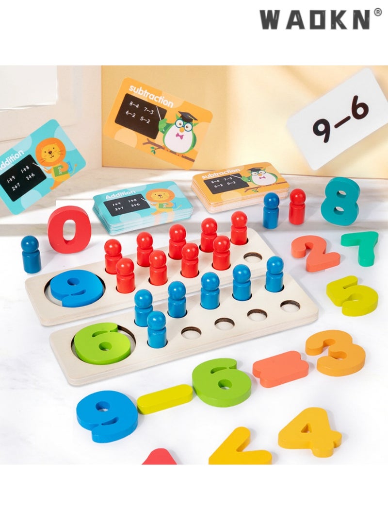 WAOKN Colorful Educational Math Toy, Numerical Addition and Subtraction Counter, Early Learning Color Recognition Board, Ideal for Enhancing Basic Arithmetic, Perfect for Preschoolers and Young Learners  - Image 3