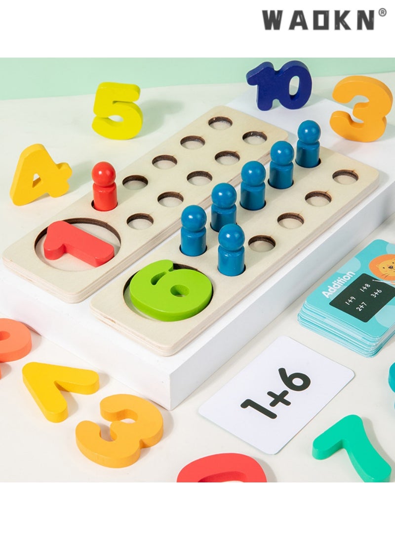 WAOKN Colorful Educational Math Toy, Numerical Addition and Subtraction Counter, Early Learning Color Recognition Board, Ideal for Enhancing Basic Arithmetic, Perfect for Preschoolers and Young Learners  - Image 2