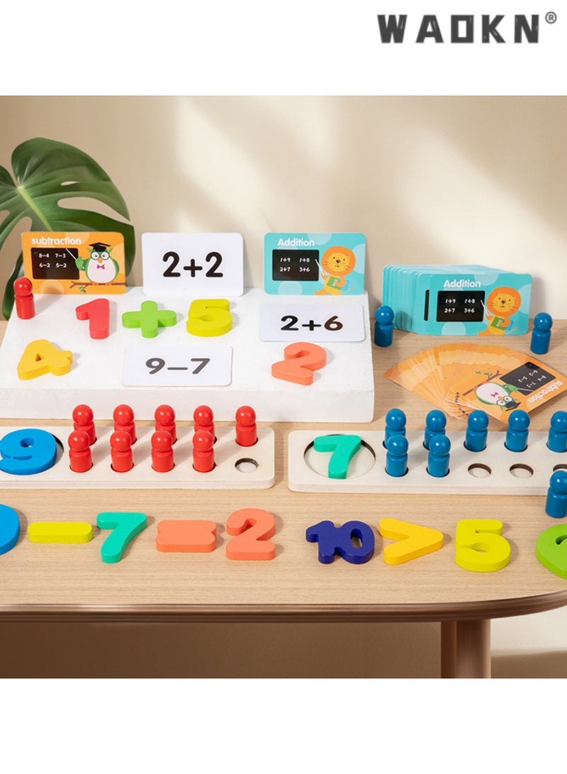 WAOKN Colorful Educational Math Toy, Numerical Addition and Subtraction Counter, Early Learning Color Recognition Board, Ideal for Enhancing Basic Arithmetic, Perfect for Preschoolers and Young Learners  - Image 4