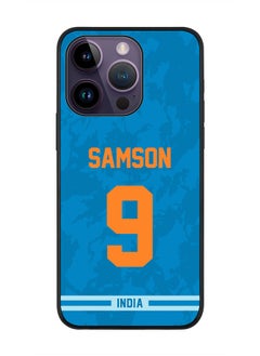 Rugged Black Edge Case iPhone 14 Pro, Slim fit Soft Case Flexible Rubber Edges Thin Cover - Player Name - Sanju Samson, Jersey Number- 9