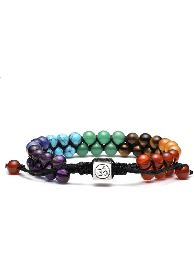 Top Plaza Bead Chakra Bracelet 7 Chakras Healing Crystals Bracelet Yoga Stone Beads Bracelets Meditation Relax Anxiety Bangle for Womens Mens  - Image 3