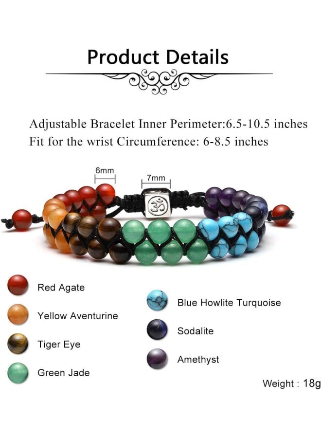Top Plaza Bead Chakra Bracelet 7 Chakras Healing Crystals Bracelet Yoga Stone Beads Bracelets Meditation Relax Anxiety Bangle for Womens Mens  - Image 5