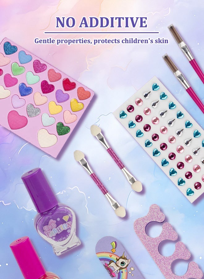 Kids Makeup Kit for Girls, Beauty Playsets, Real Washable Make up Kit for Little Girl Princess Toddler Makeup for Kid Birthday Gifts Toys for Girls - Image 5