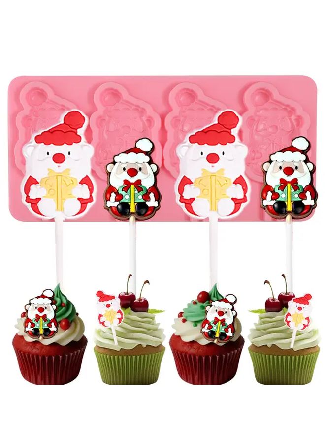 Y 181 Santa Claus Silicone Lollipop Mold For Baking Cake Candy Fondant - Image 1